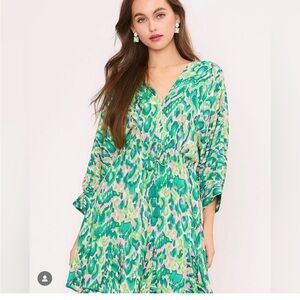 Meet Me in Santorini Baby Doll Bright Green
Print Tunic Mini Dress Tassel Small